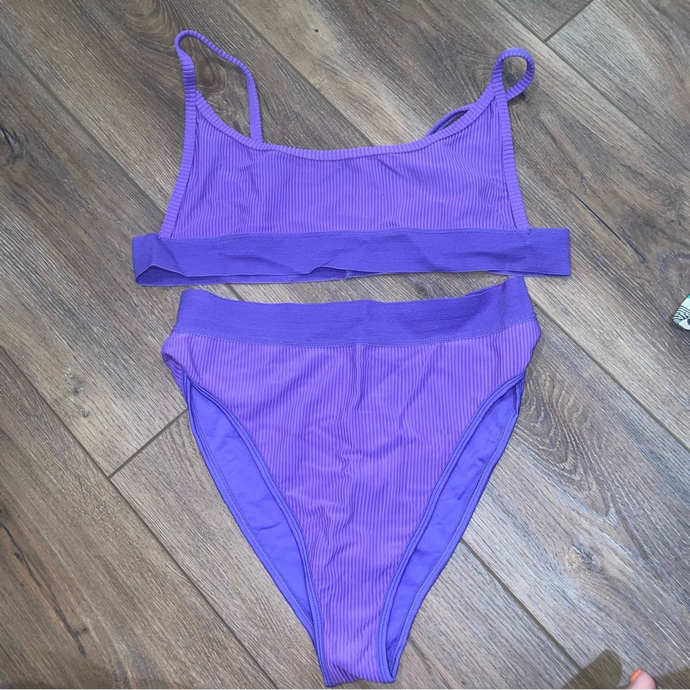 Frankie’s Bikinis Purple High-Waisted Bikini - L top, M bottom